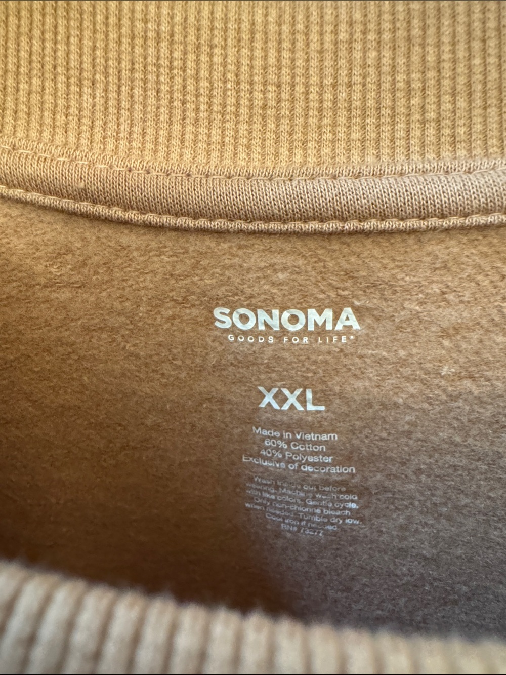 Sonoma Oversized Crewneck Sweatshirt in Camel - Picture 2 of 2